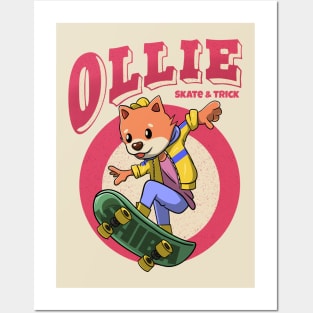 skater shiba Posters and Art